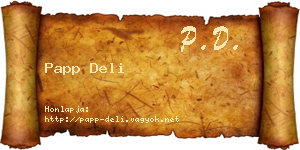 Papp Deli névjegykártya